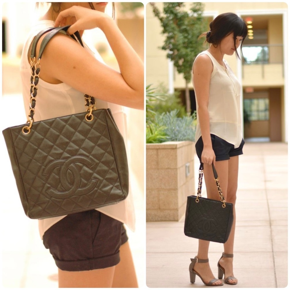 Chanel PST Black Quilted Caviar Shoulder Bag - Picture 16 of 16